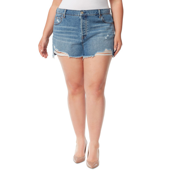 Trendy Plus Size Hug Me High-Rise Denim Shorts