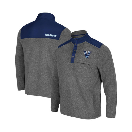 Men's Heathered Charcoal, Navy Villanova Wildcats Huff Snap Pullover