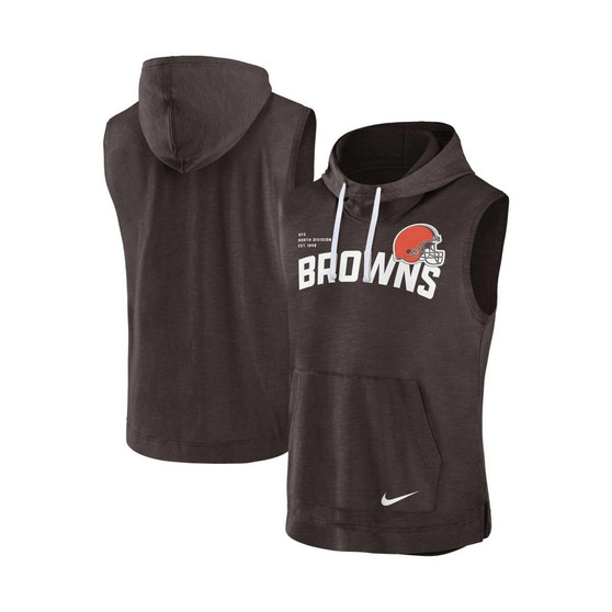 Men's Heather Brown Cleveland Browns Sleeveless Pullover Hoodie