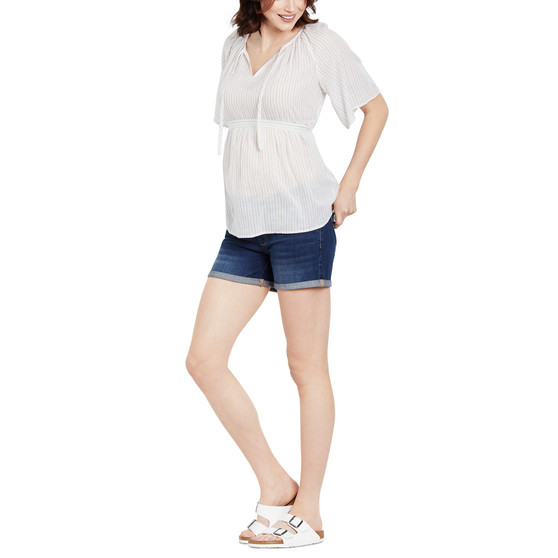Secret Fit Belly® Cuffed Denim Maternity Shorts