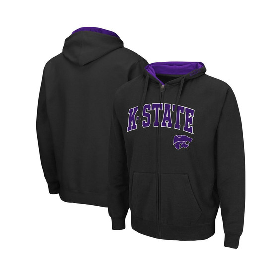Men's Black Kansas State Wildcats Arch Logo 3.0 Full-Zip Hoodie