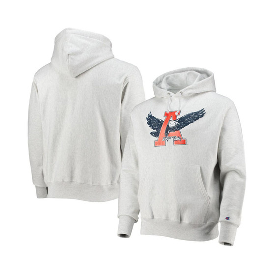 Men's Heathered Gray Auburn Tigers Team Vault Logo Reverse Weave Pullover Hoodie