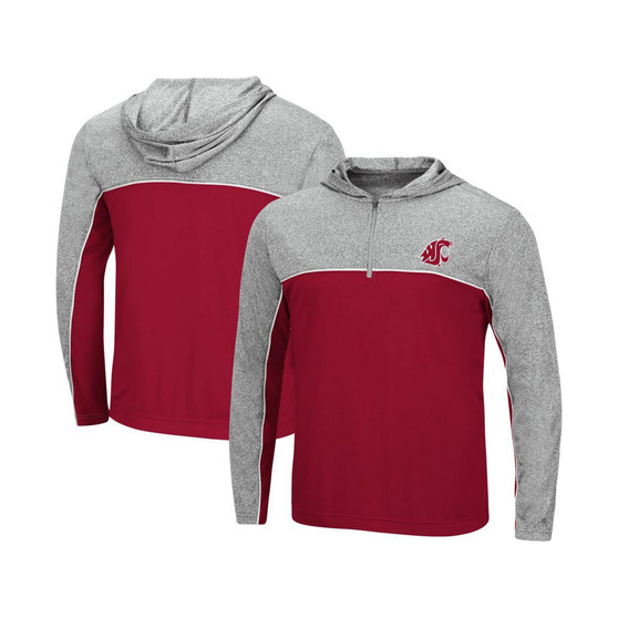 Men's Crimson Washington State Cougars Flick Quarter-Zip Hoodie Windshirt
