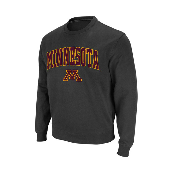 Men's Charcoal Minnesota Golden Gophers Arch Logo Crew Neck Sweatshirt