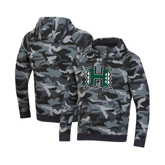 Men's Black Hawaii Warriors Logo Camo All Day Raglan Pullover Hoodie
