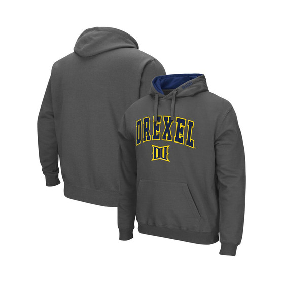 Men's Charcoal Drexel Dragons Arch and Logo Pullover Hoodie