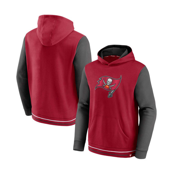 Men's Red, Pewter Tampa Bay Buccaneers Block Party Pullover Hoodie