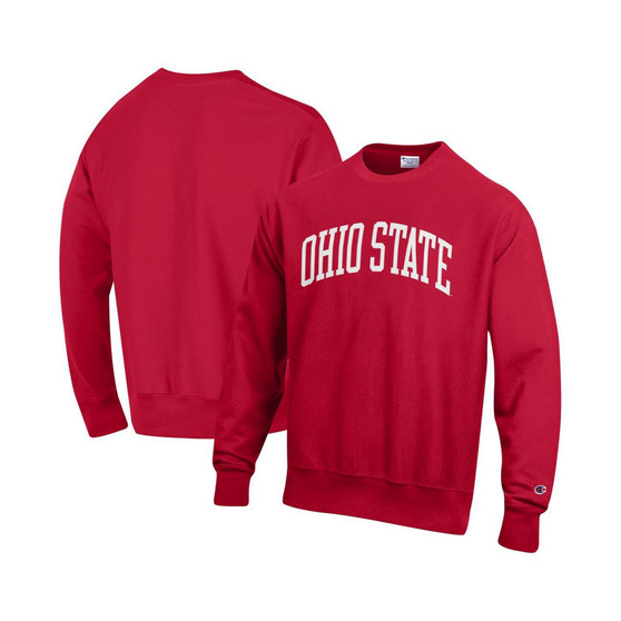 Men's Scarlet Ohio State Buckeyes Arch Reverse Weave Pullover Sweatshirt