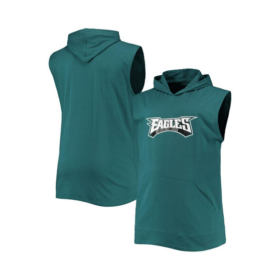 Men's Midnight Green Philadelphia Eagles Big and Tall Muscle Sleeveless Pullover Hoodie