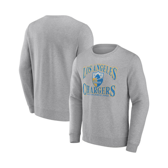 Men's Branded Heather Charcoal Los Angeles Chargers Playability Pullover Sweatshirt