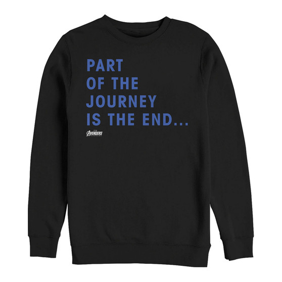 Marvel Men's Avengers Endgame Part of the Journey is the End Quote, Crewneck Fleece