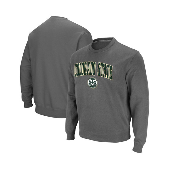 Men's Charcoal Colorado State Rams Arch & Logo Tackle Twill Pullover Sweatshirt