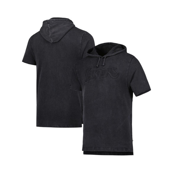 Men's Black Los Angeles Lakers Tonal Short Sleeve Pullover Hoodie