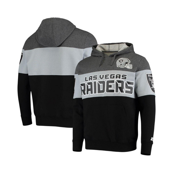 Men's Heathered Gray, Silver Las Vegas Raiders Extreme Fireballer Pullover Hoodie