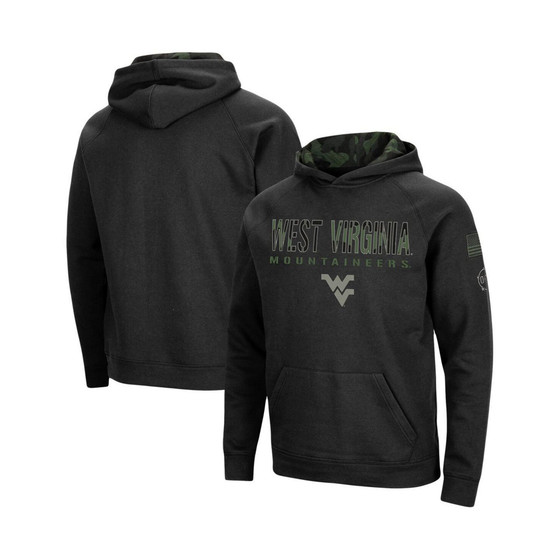 Men's Black West Virginia Mountaineers Big and Tall OHT Military-Inspired Appreciation Raglan Pullover Hoodie