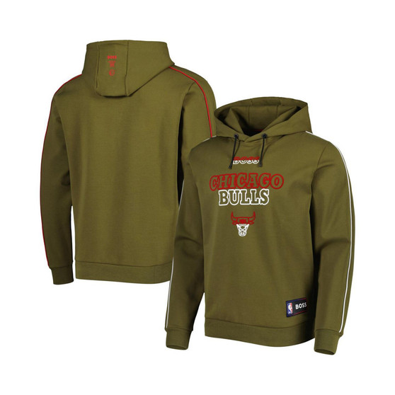 Men's NBA x Olive Chicago Bulls Team Bounce Tri-Blend Pullover Hoodie
