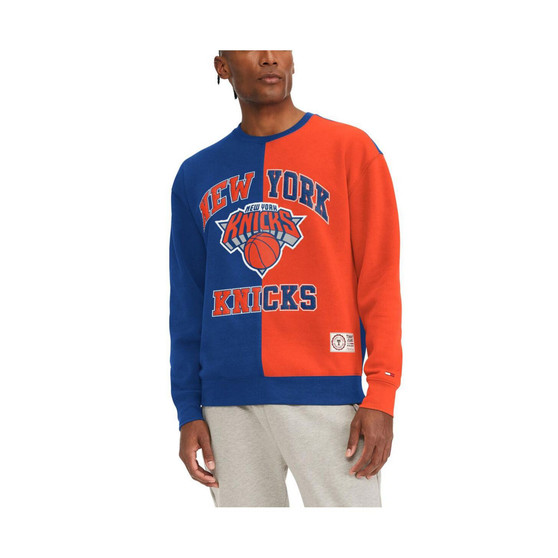 Men's Royal, Orange New York Knicks Keith Split Pullover Sweatshirt