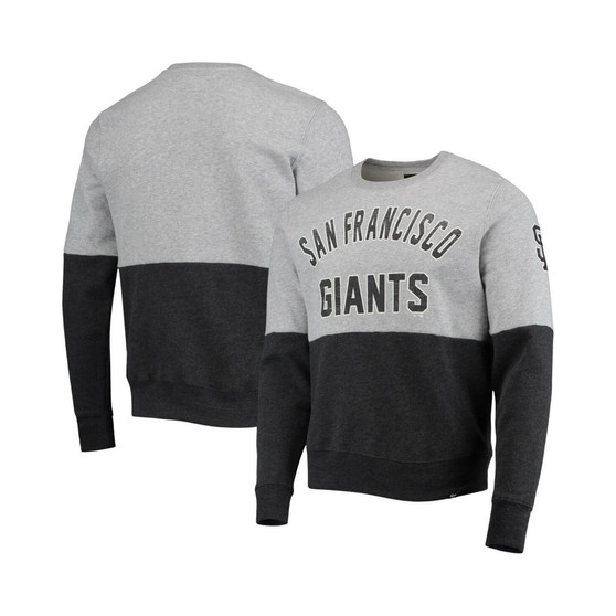Men's '47 Heathered Gray, Heathered Black San Francisco Giants Two-Toned Team Pullover Sweatshirt