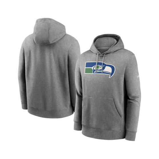 Men's Heathered Gray Seattle Seahawks Rewind Club Fleece Pullover Hoodie