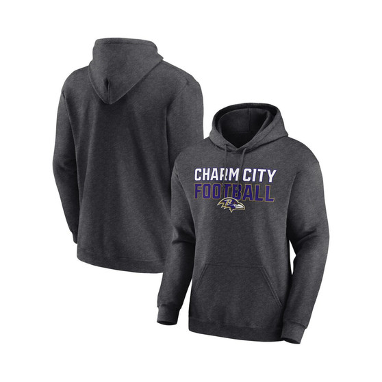 Men's Branded Charcoal Baltimore Ravens Victory Earned Pullover Hoodie
