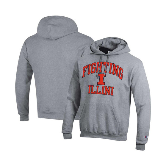 Men's Heather Gray Illinois Fighting Illini High Motor Pullover Hoodie