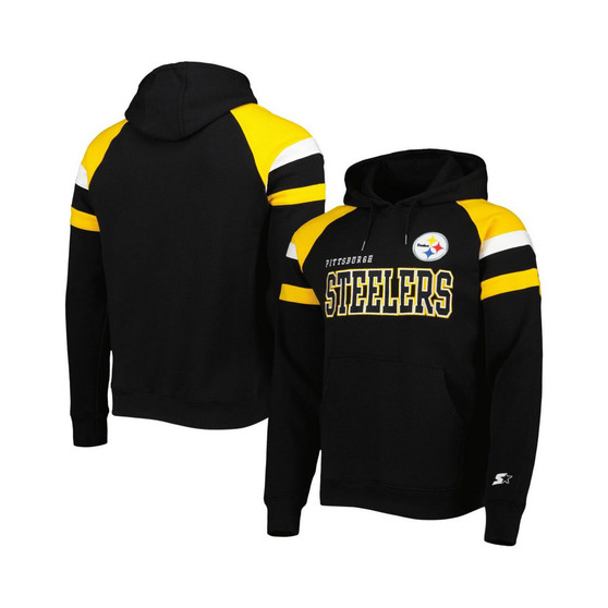 Men's Black Pittsburgh Steelers Draft Fleece Raglan Pullover Hoodie