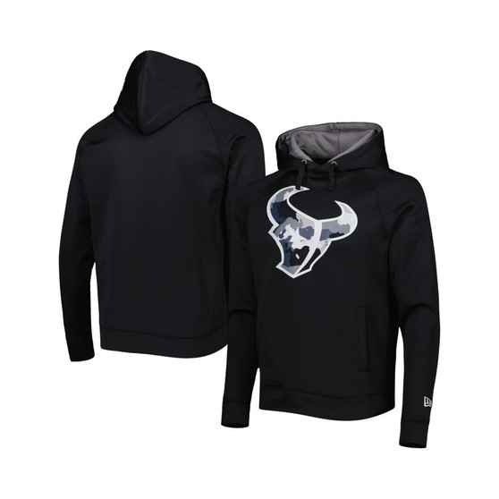 Men's Black Houston Texans Training Collection Raglan Pullover Hoodie