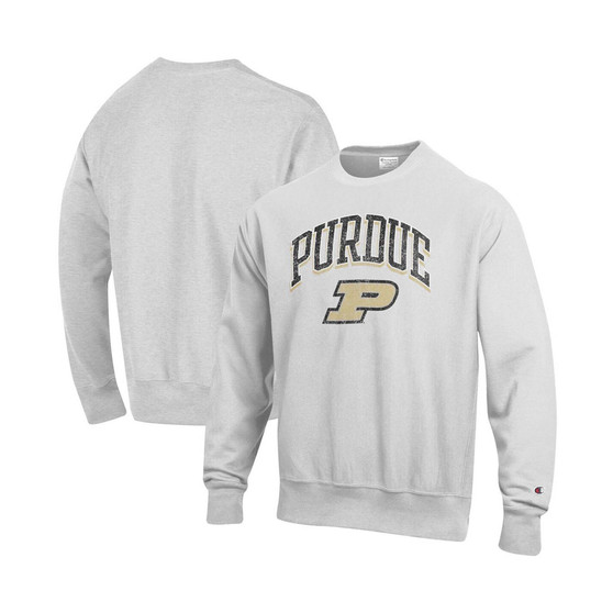 Men's Gray Purdue Boilermakers Arch Over Logo Reverse Weave Pullover Sweatshirt