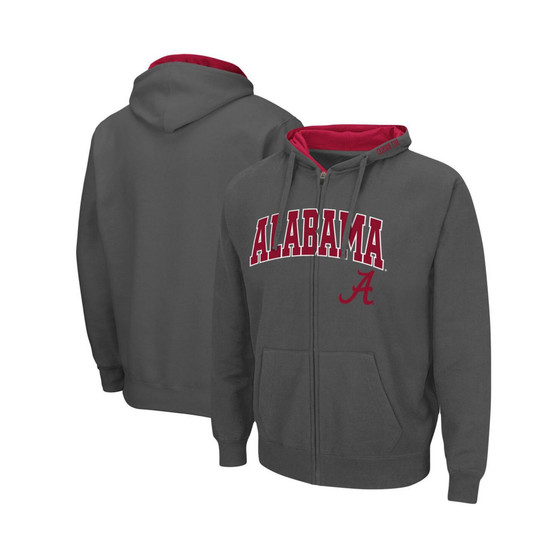 Men's Charcoal Alabama Crimson Tide Arch Logo 3.0 Full-Zip Hoodie