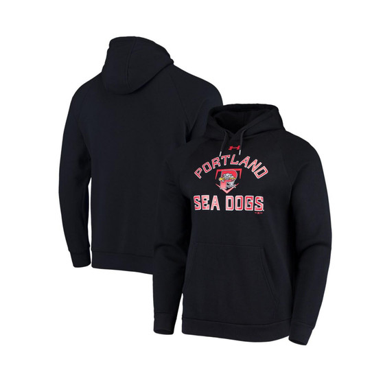 Men's Black Portland Sea Dogs All Day Raglan Fleece Pullover Hoodie