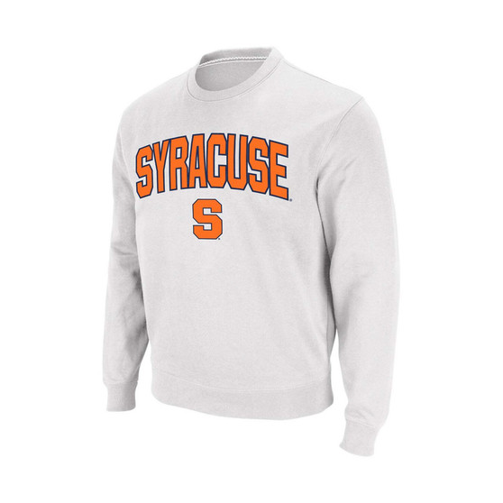 Men's White Syracuse Orange Arch Logo Crew Neck Sweatshirt