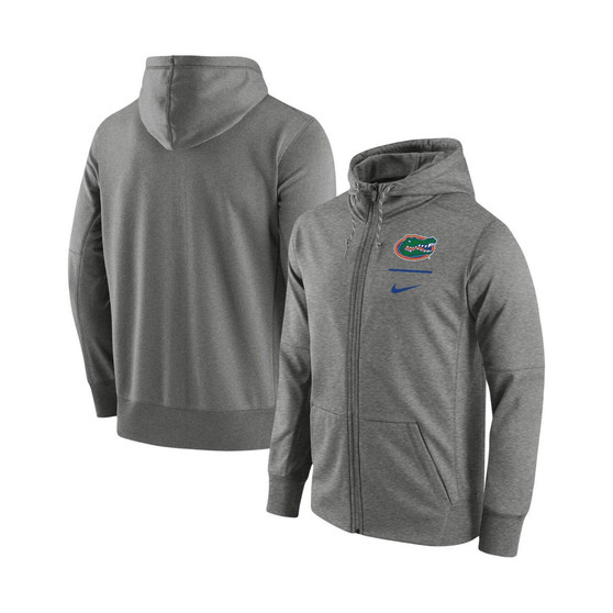 Men's Heathered Gray Florida Gators Logo Stack Performance Full-Zip Hoodie