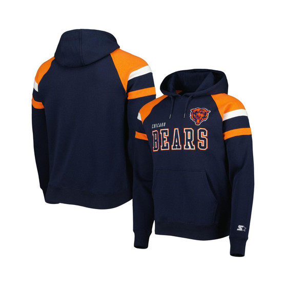 Men's Navy Chicago Bears Draft Fleece Raglan Pullover Hoodie