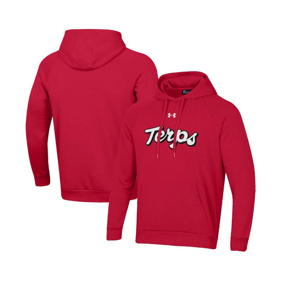 Men's Red Maryland Terrapins Script All Day Raglan Pullover Hoodie