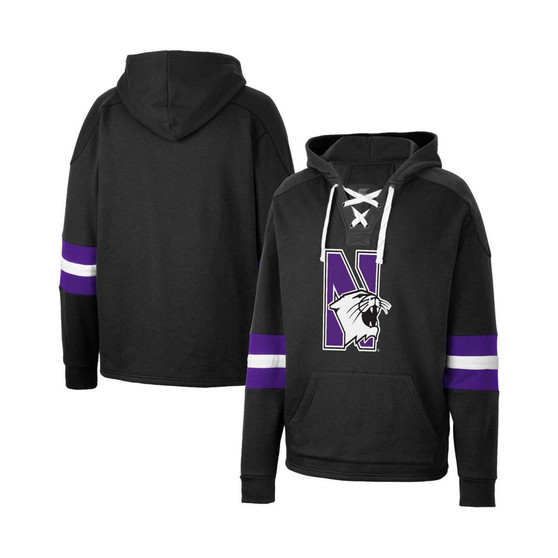 Men's Black Northwestern Wildcats Lace-Up 4.0 Pullover Hoodie