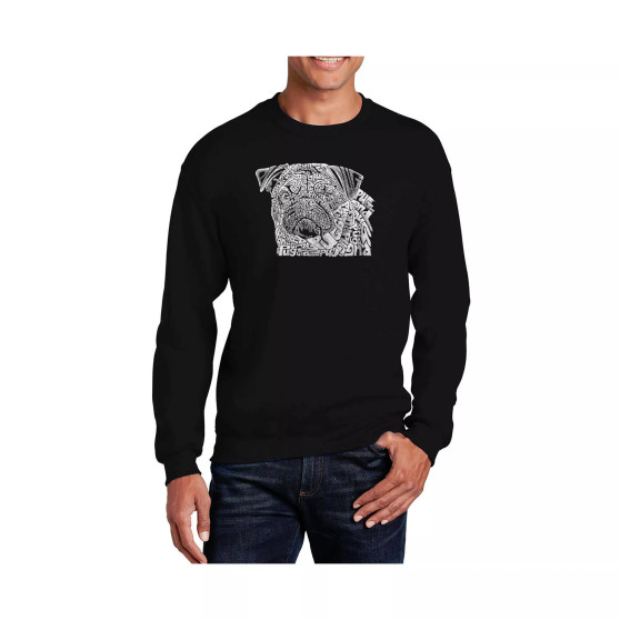 Men's Word Art Pug Face Crewneck Sweatshirt