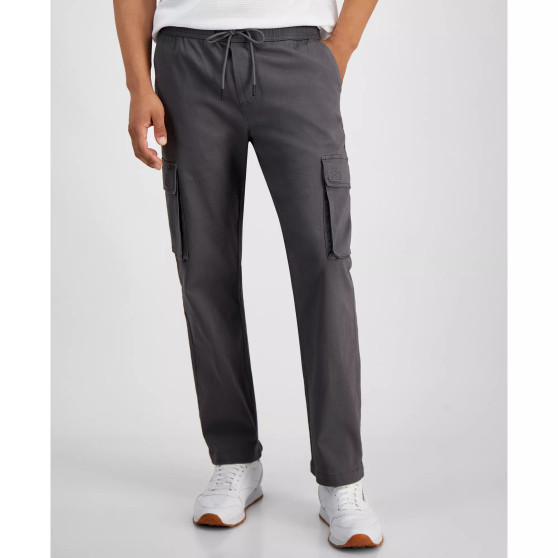 Men's Regular-Fit Twill Drawstring Cargo Pants, Created for Macy's