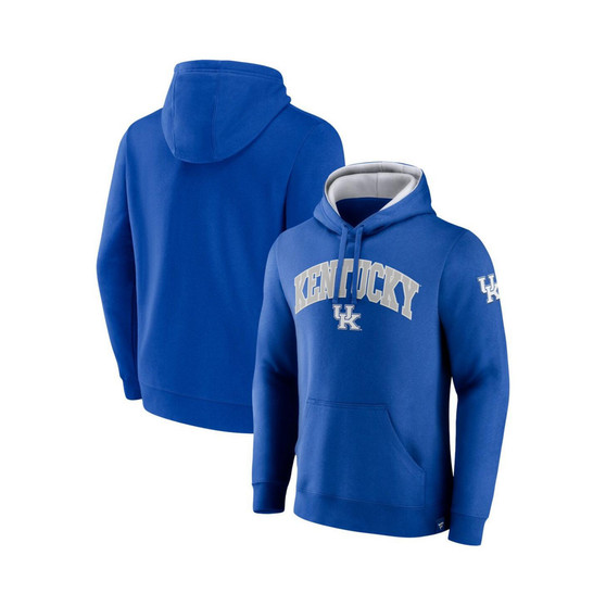 Men's Branded Royal Kentucky Wildcats Arch and Logo Tackle Twill Pullover Hoodie