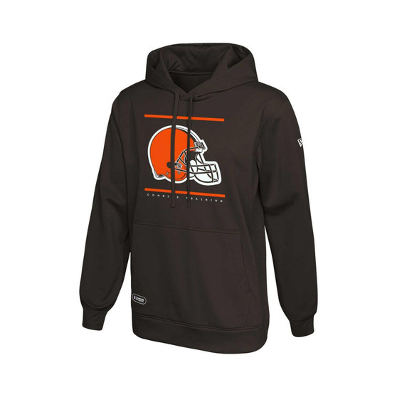 Men's Brown Cleveland Browns Combine Authentic Split Defense Pullover Hoodie