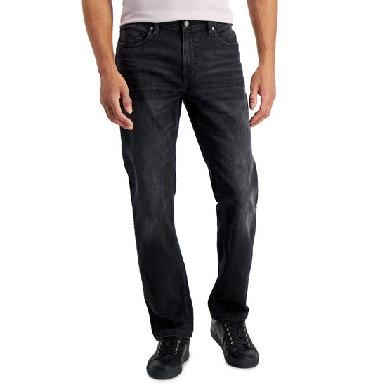 Men's Sam Black-Wash Straight-Fit Stretch Jeans, Created for Macy's