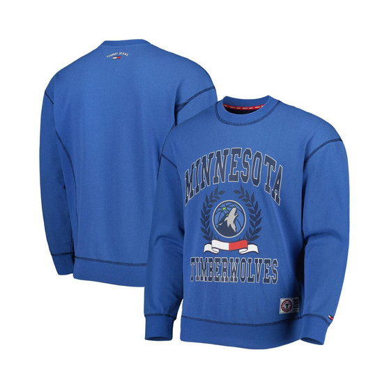 Men's Blue Minnesota Timberwolves Peter French Terry Pullover Sweatshirt