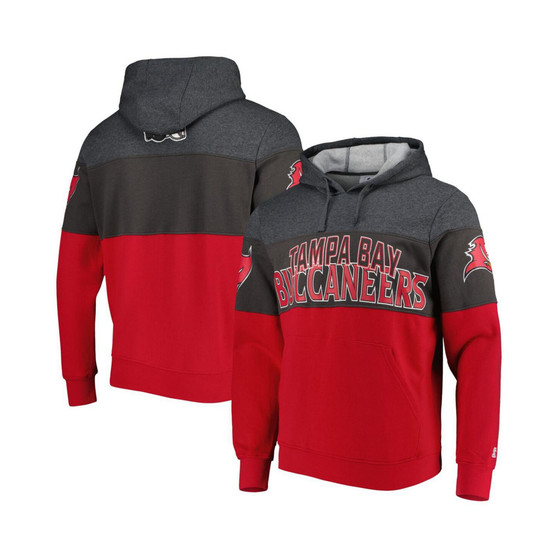 Men's Heather Charcoal, Red Tampa Bay Buccaneers Extreme Pullover Hoodie