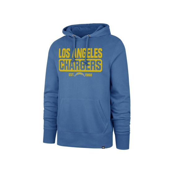 Men's Powder Blue Los Angeles Chargers Box Out Headline Pullover Hoodie