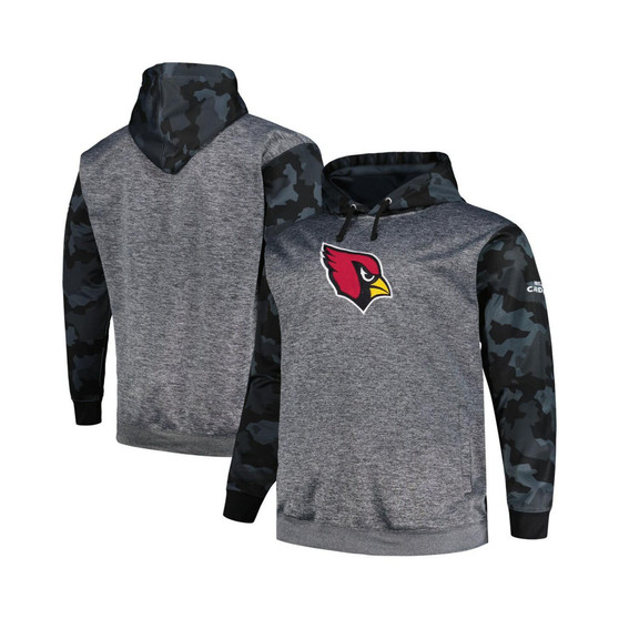 Men's Branded Heather Charcoal Arizona Cardinals Big and Tall Camo Pullover Hoodie