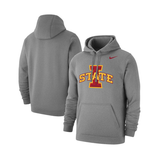 Men's Heather Gray Iowa State Cyclones Logo Club Pullover Hoodie
