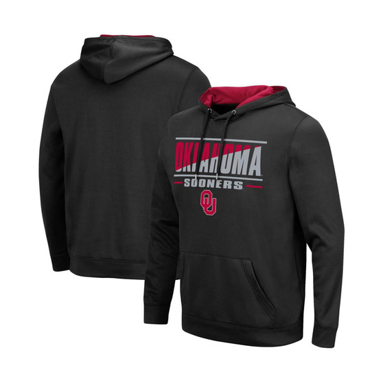 Men's Black Oklahoma Sooners Slash Stack 2.0 Pullover Hoodie