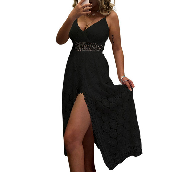 Women's Demetria V-neck Lace Trims Sleeveless Romper