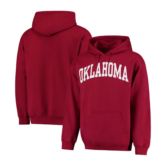 Men's Crimson Oklahoma Sooners Basic Arch Pullover Hoodie