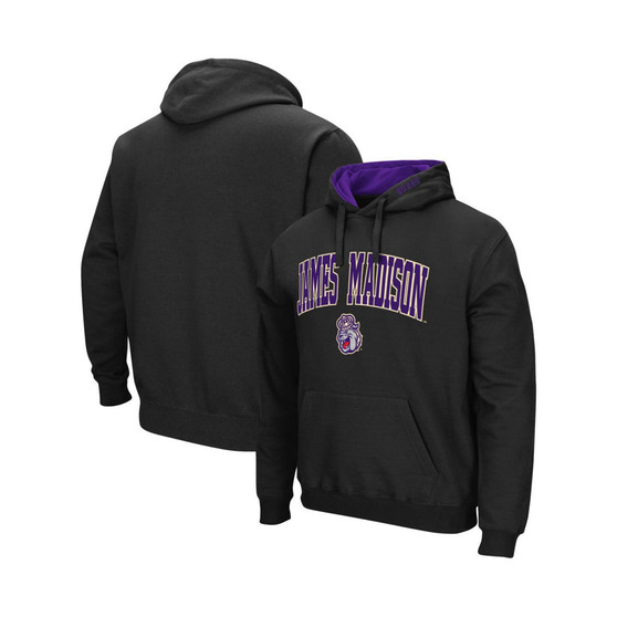 Men's Black James Madison Dukes Arch and Logo Pullover Hoodie