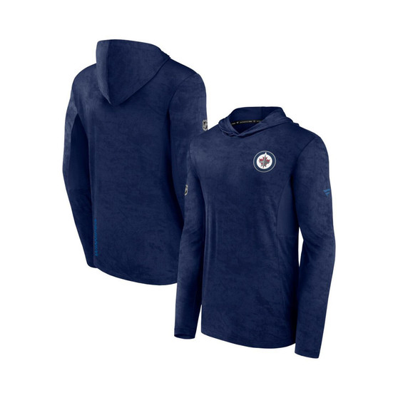 Men's Branded Navy Winnipeg Jets Authentic Pro Rink Camo Pullover Hoodie